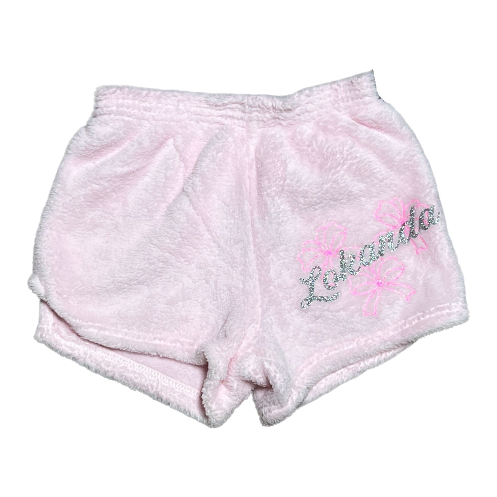 Pajama Shorts with Camp Name and Bows - Made Love and Kisses