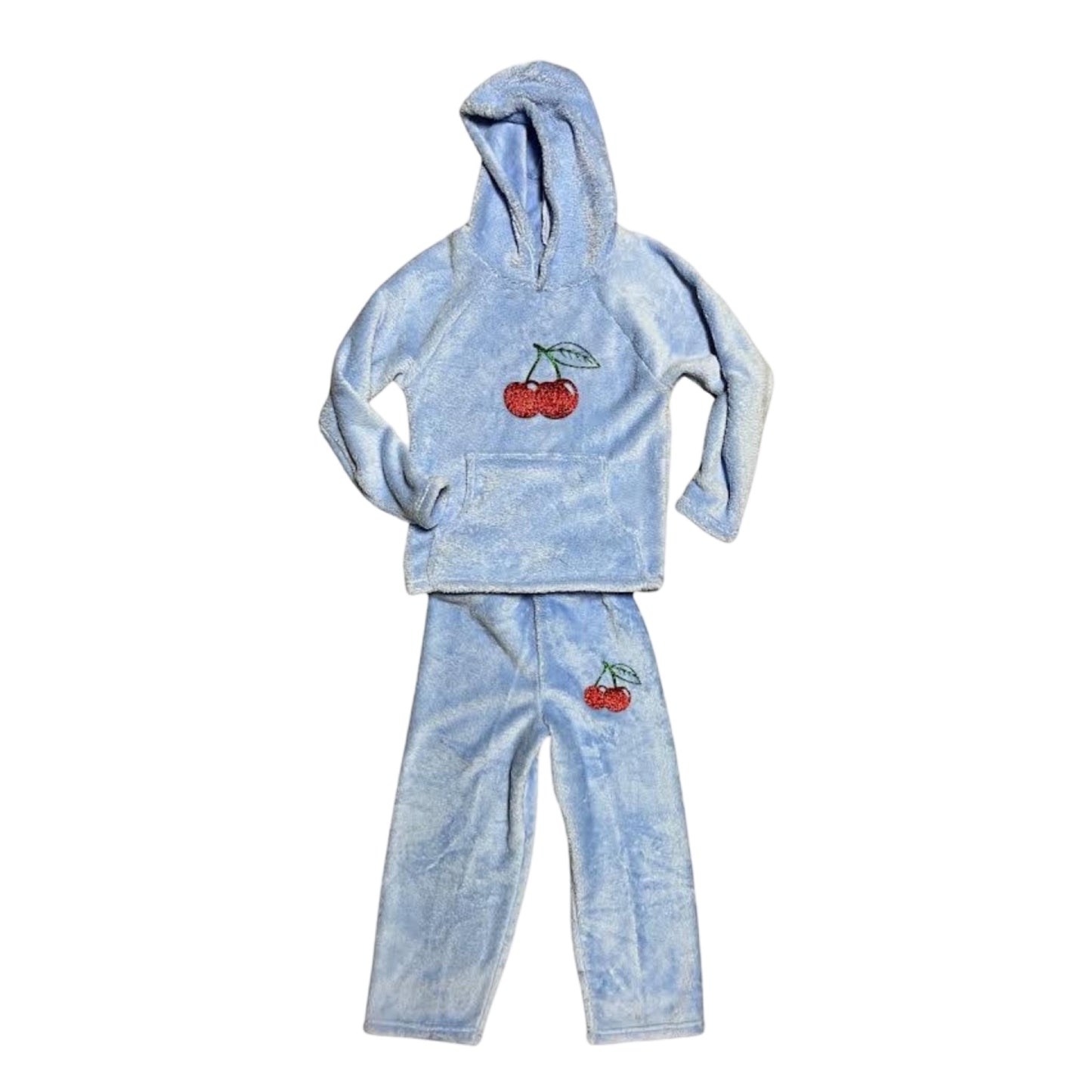 Set - Pajama Pants - Sweatshirt with Camp Name and Cherries - Made Love &amp; Kisses