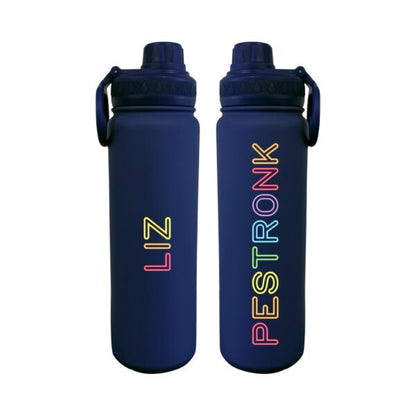 Rainbow Neon Personalized Water Bottle