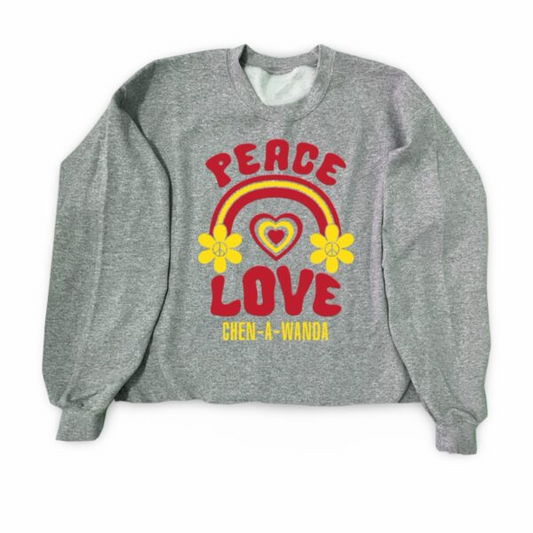 Peace Rainbow Love Camp Crewneck