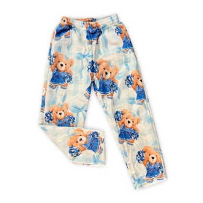 Fuzzy Bow & Cheer Teddy Bear Camp Pajama Pants