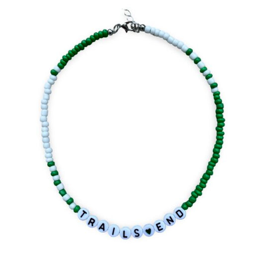 Seed Bead Camp Name Necklace – Camp Colors
