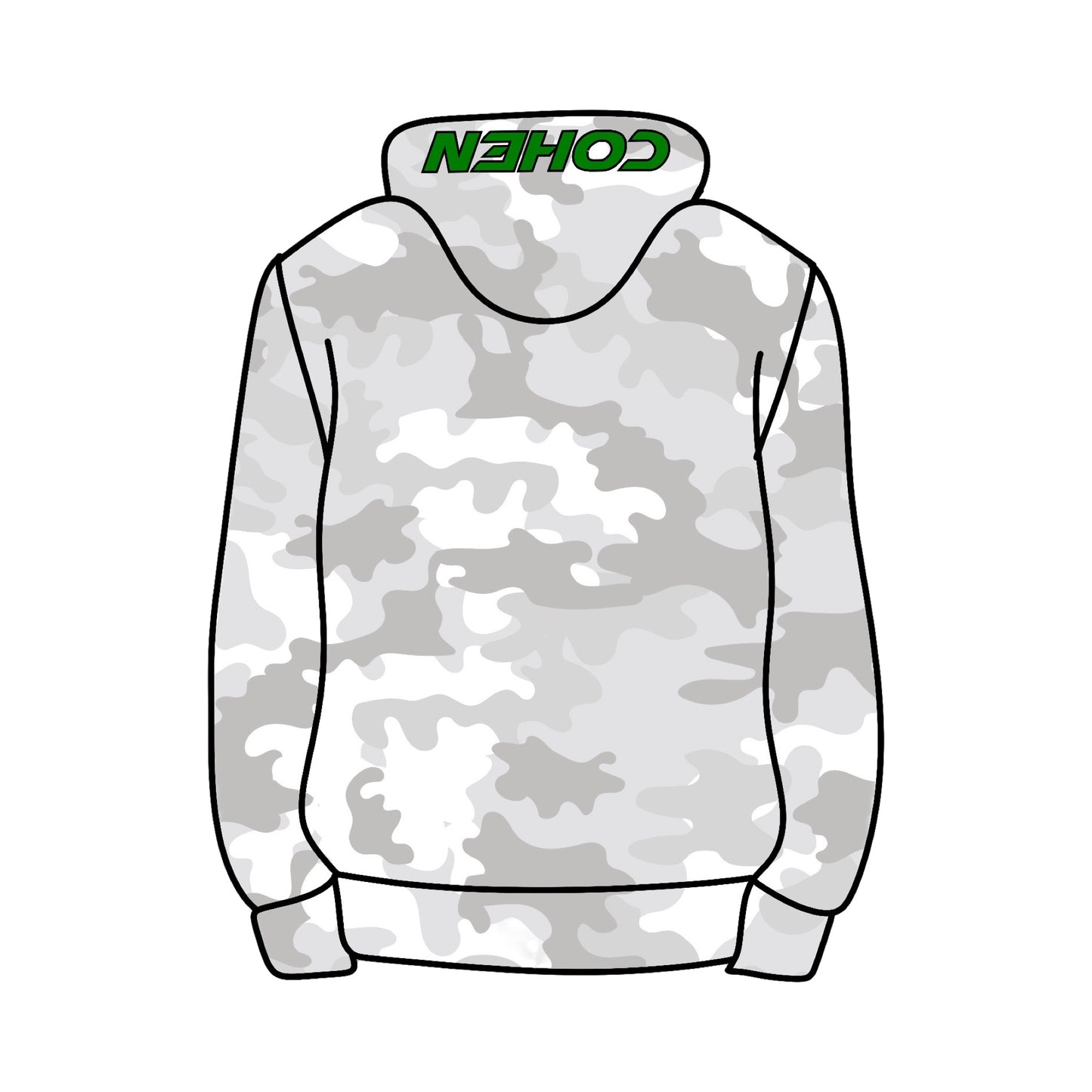Grey Camo Hoodie - Custom Press