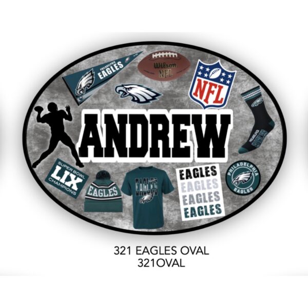 Personalized Sports Team Oval Cling It (9″ x 12″)