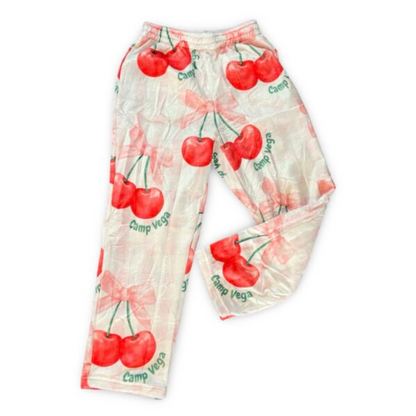 Fuzzy Cherries & Bows Camp Pajama Pants