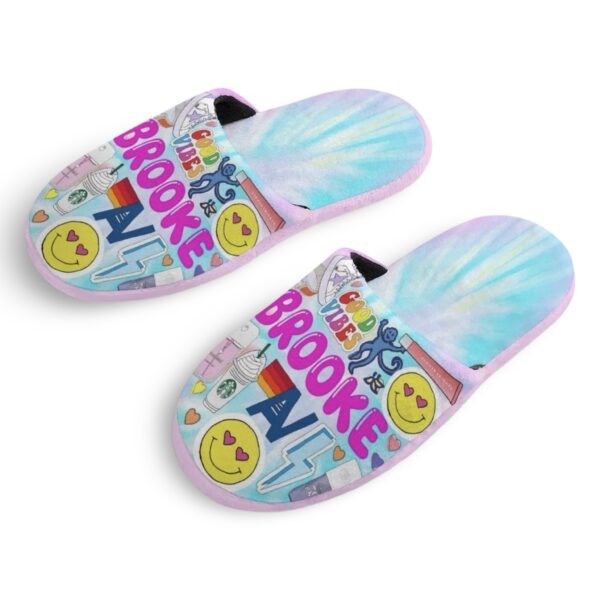 Preppy Girl Fuzzy Slippers