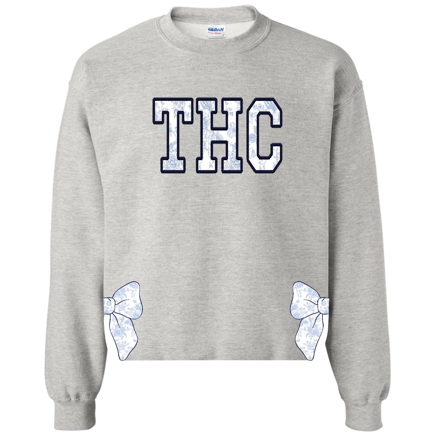 Toile Bows with Side Cuts Crewneck - Custom Press