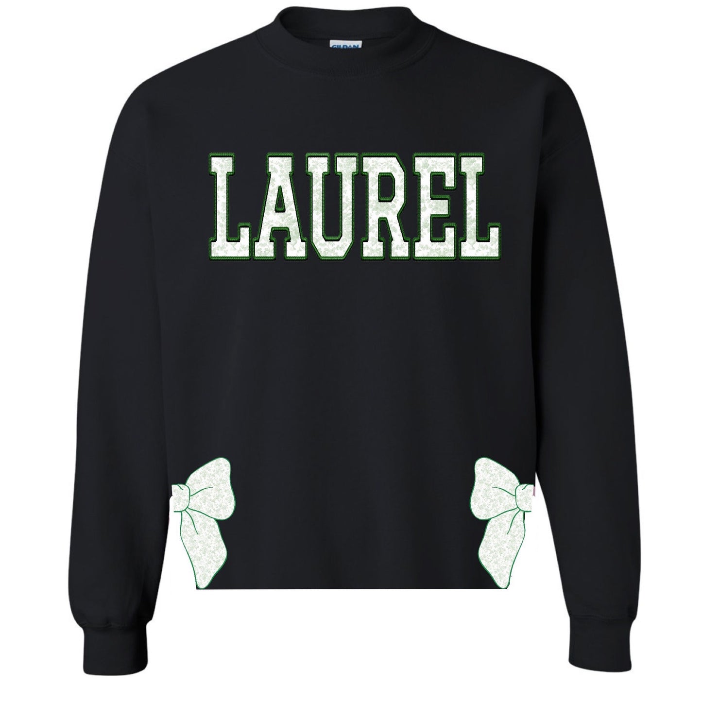 Toile Bows with Side Cuts Crewneck - Custom Press