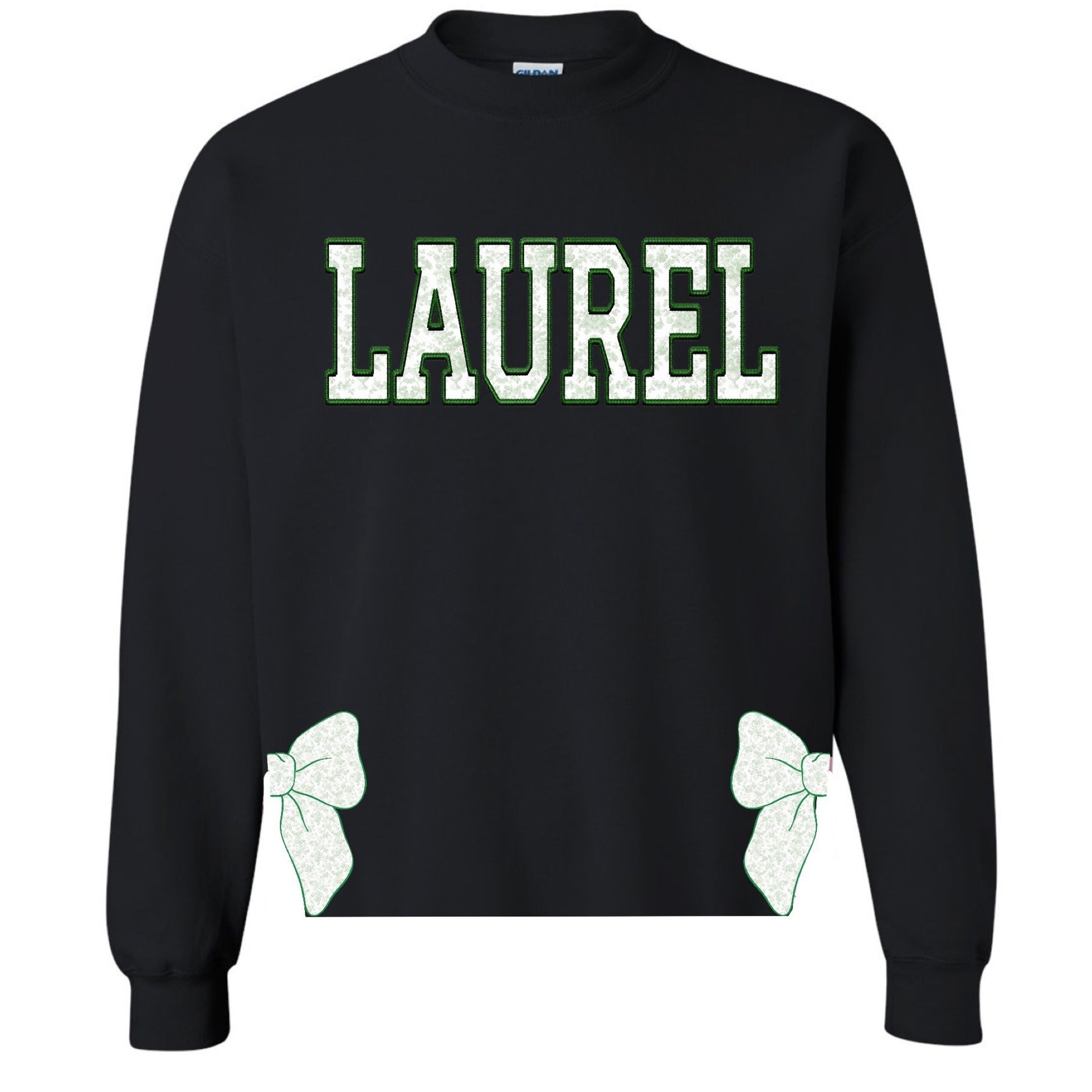 Toile Bows with Side Cuts Crewneck - Custom Press