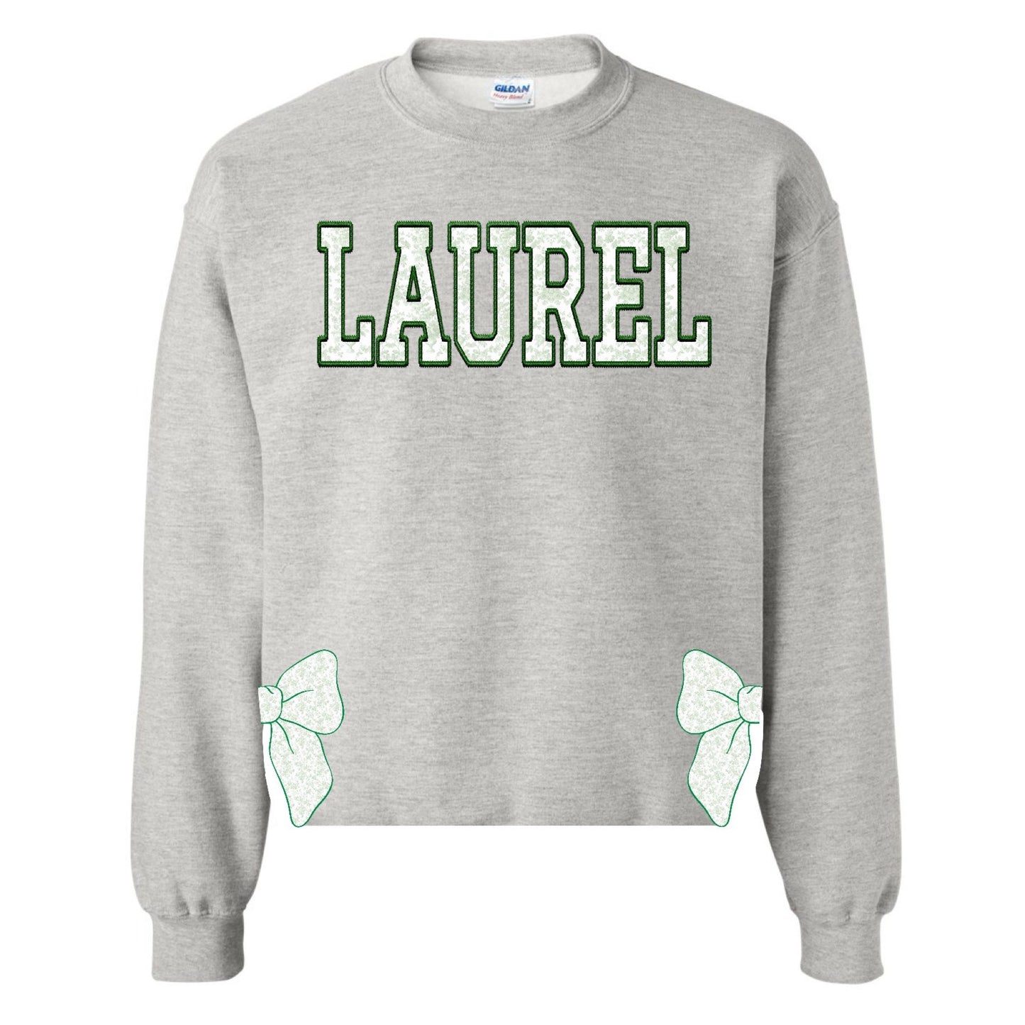 Toile Bows with Side Cuts Crewneck - Custom Press