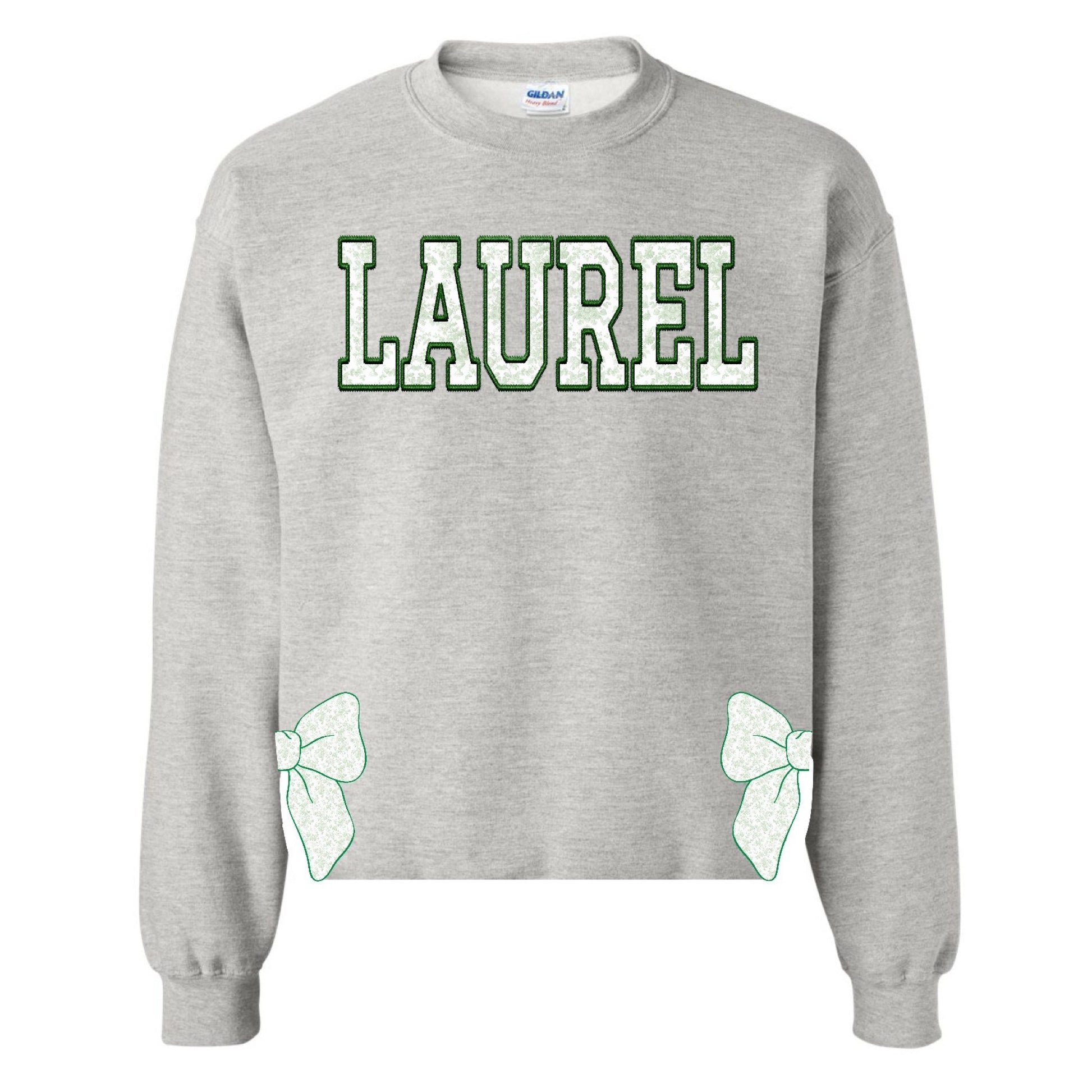 Toile Bows with Side Cuts Crewneck - Custom Press