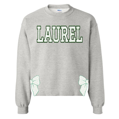 Toile Bows with Side Cuts Crewneck - Custom Press