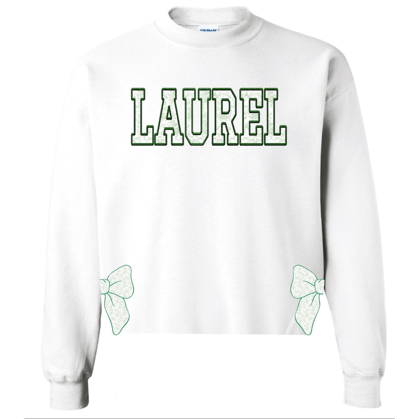 Toile Bows with Side Cuts Crewneck - Custom Press
