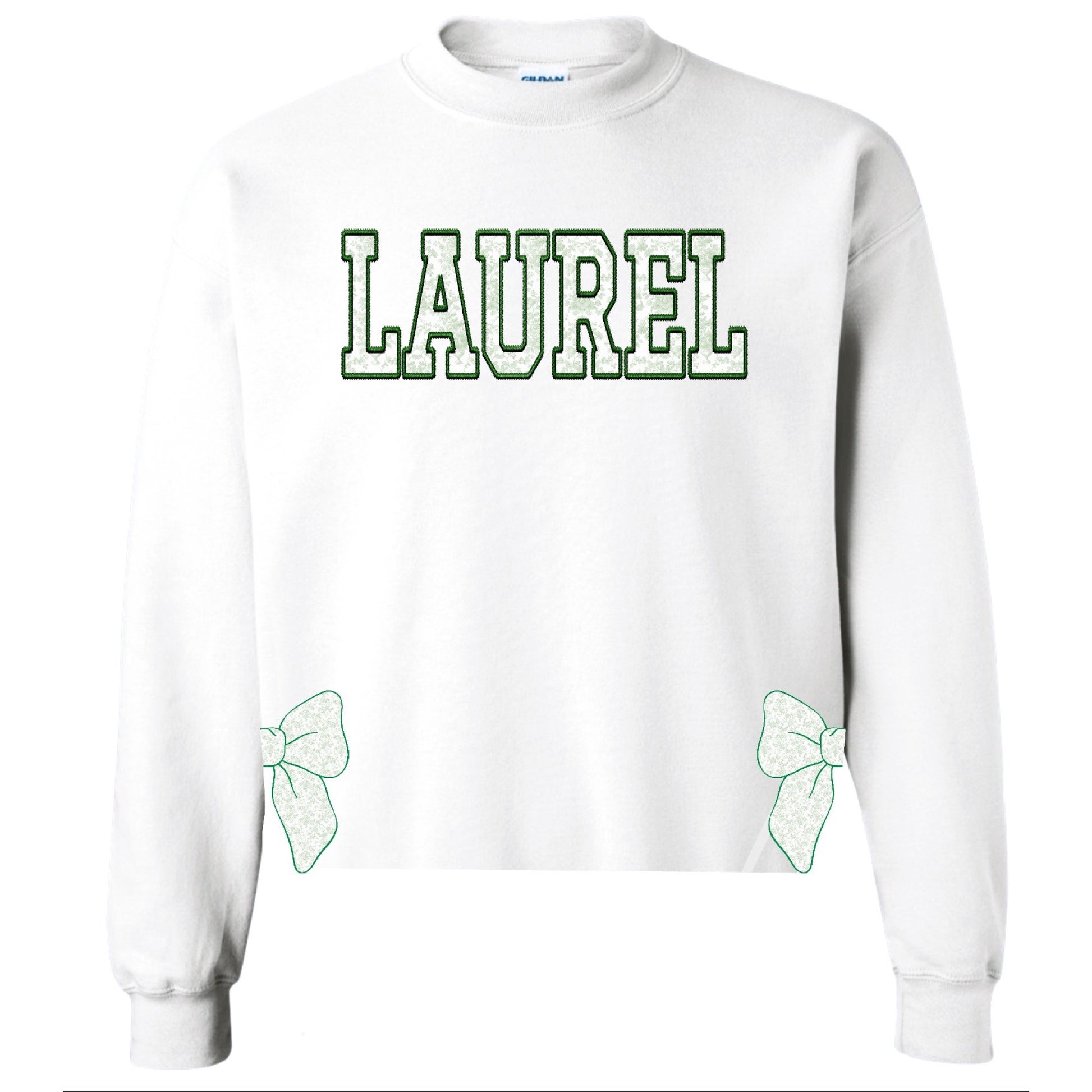 Toile Bows with Side Cuts Crewneck - Custom Press