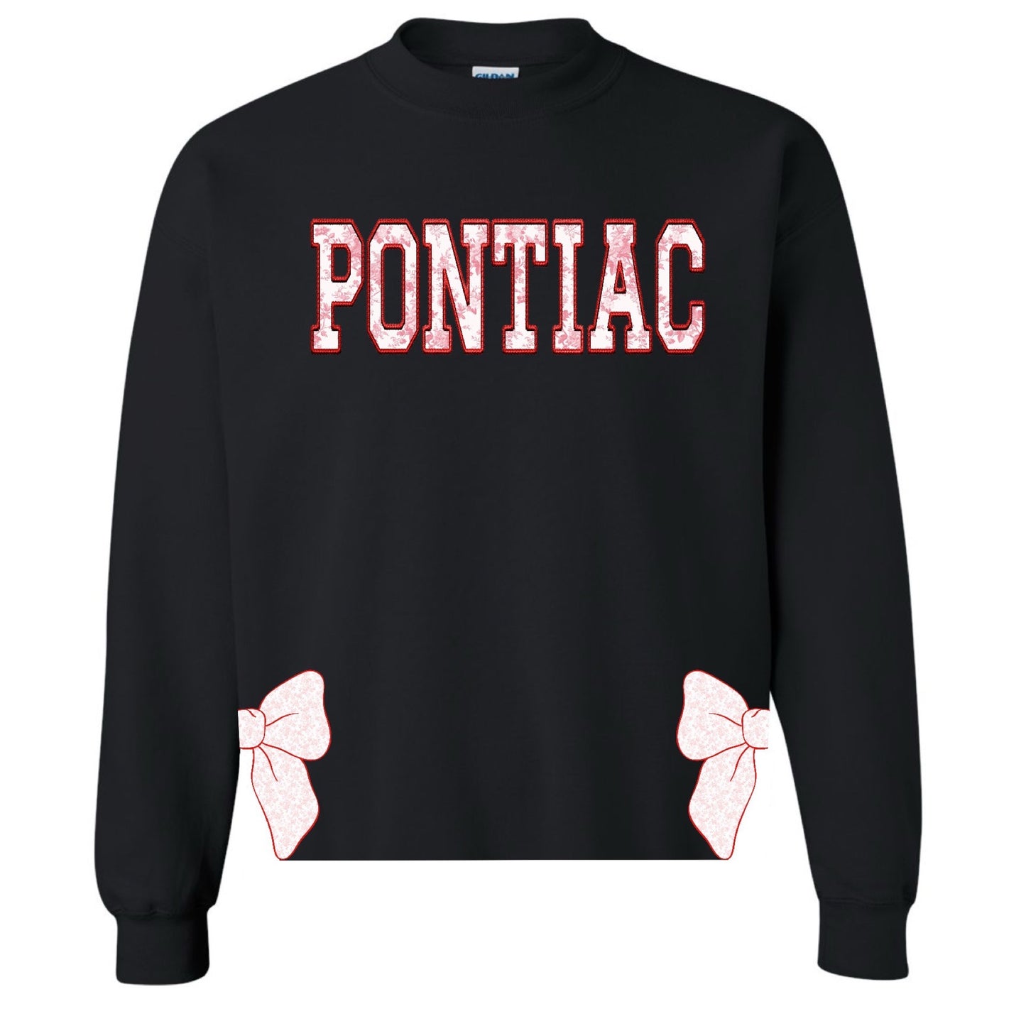 Toile Bows with Side Cuts Crewneck - Custom Press