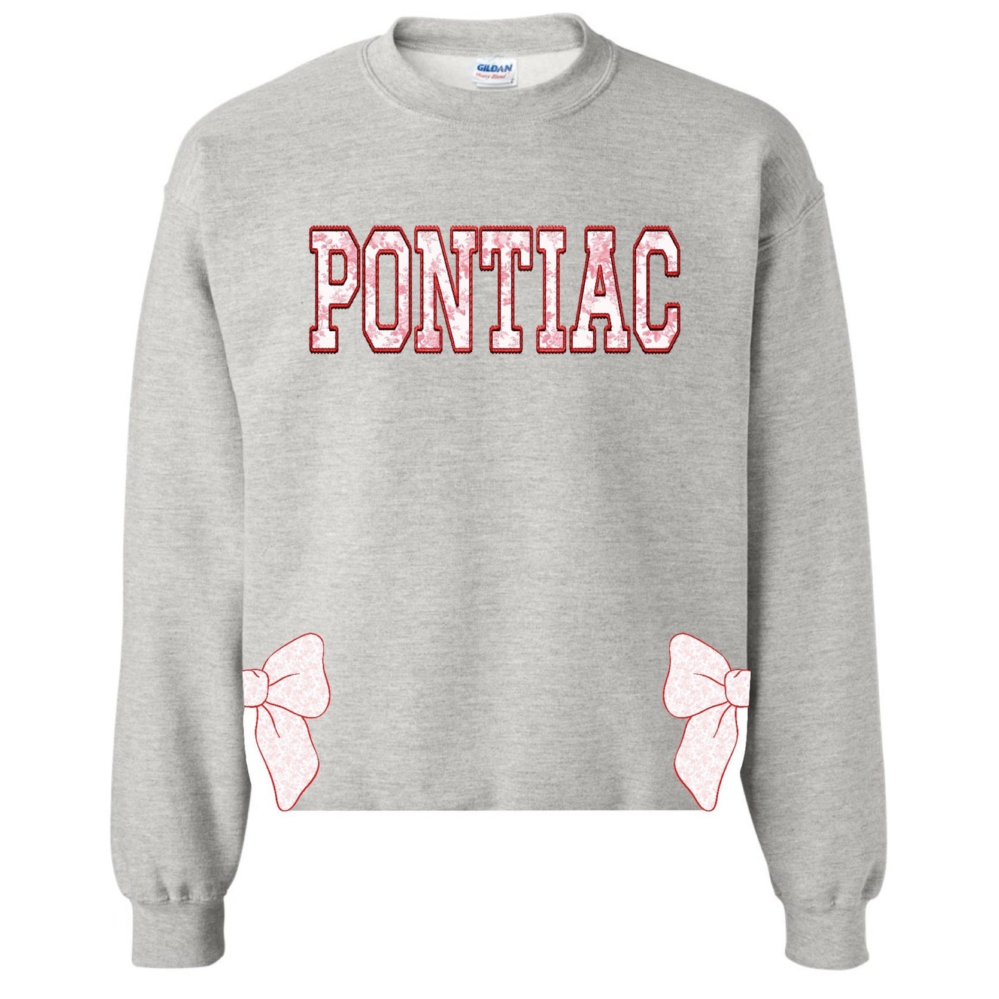 Toile Bows with Side Cuts Crewneck - Custom Press