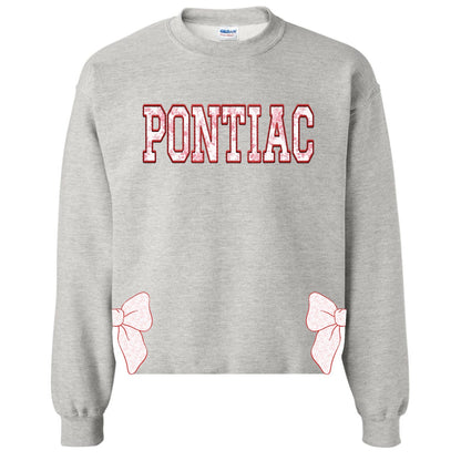 Toile Bows with Side Cuts Crewneck - Custom Press
