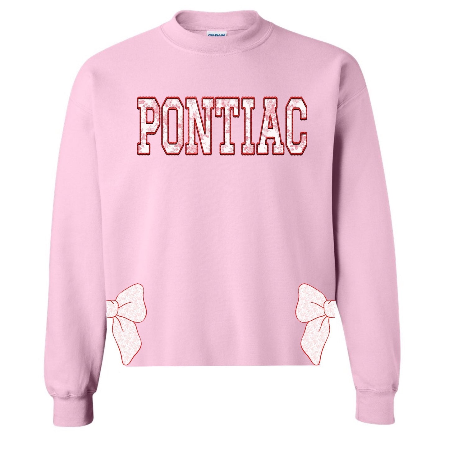 Toile Bows with Side Cuts Crewneck - Custom Press