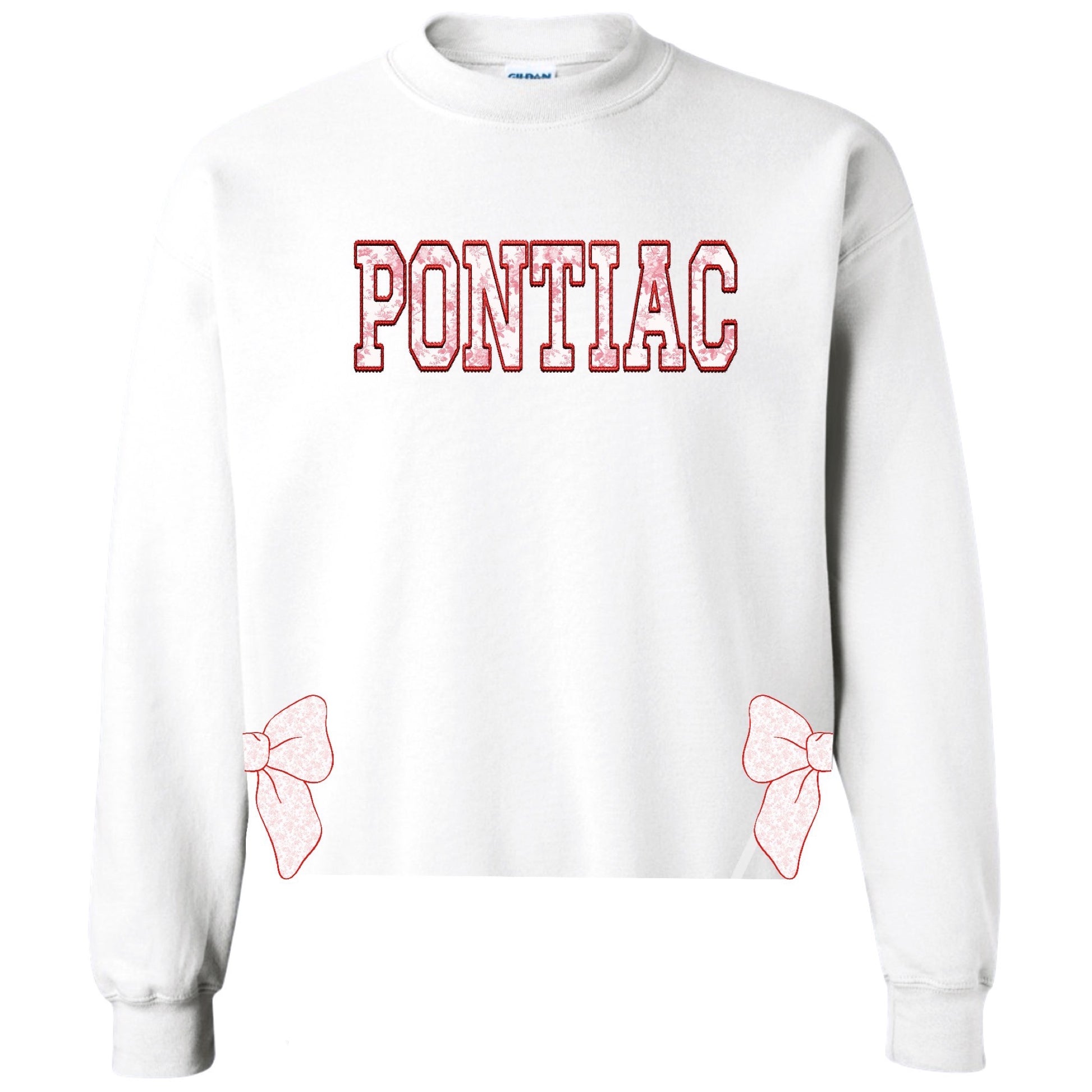 Toile Bows with Side Cuts Crewneck - Custom Press