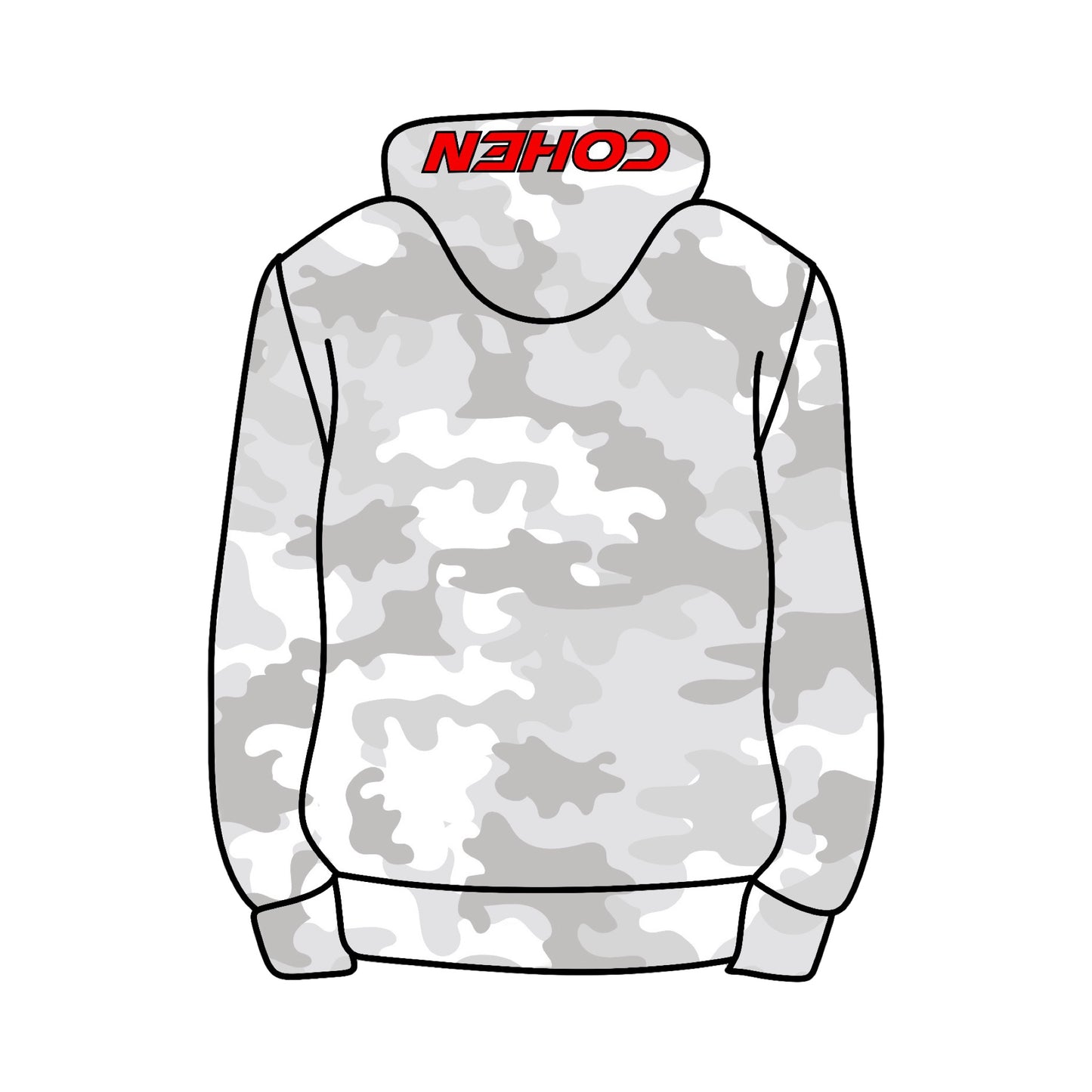 Grey Camo Hoodie - Custom Press
