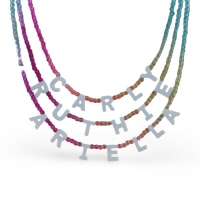 Pearl Letter – Rainbow Ombre Necklace