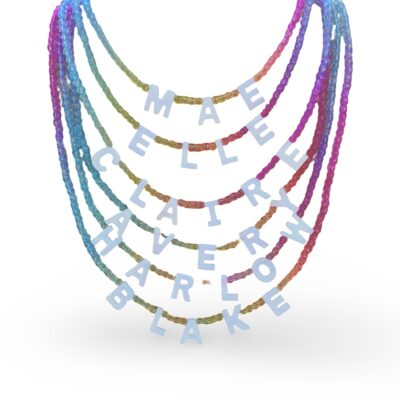 Pearl Letter – Rainbow Ombre Necklace