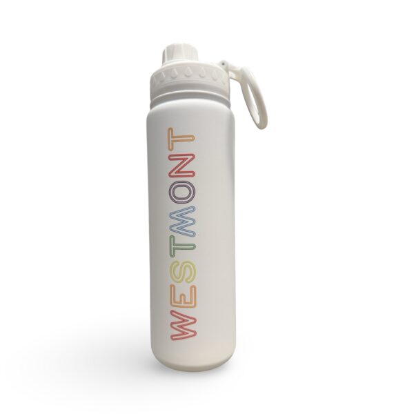 Westmont (2 Sided Print) Rainbow Neon White Water Bottle