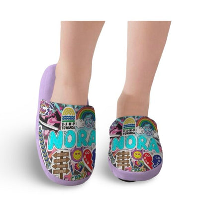 Camp Girls Fuzzy Slippers