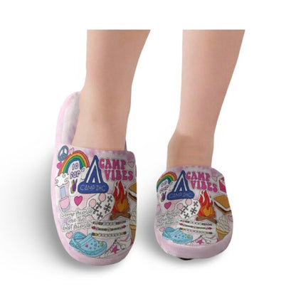 Preppy Girl Fuzzy Slippers