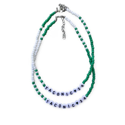 Seed Bead Camp Name Necklace – Camp Colors