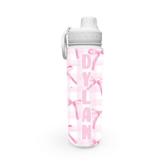 Pink Bows – 360 Wrap Water Bottle